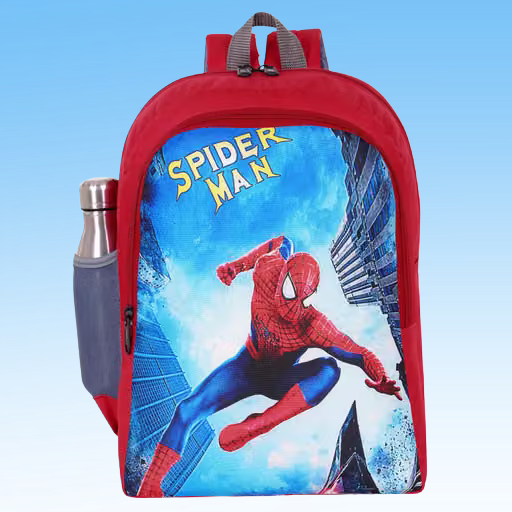 Kids Spider-Man School Backpack with Bottle Pocket – BLUE & RED