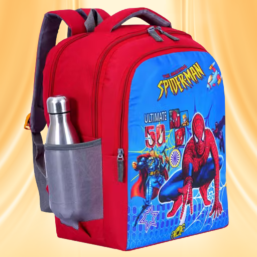Kids Spider-Man School Backpack with Bottle Pocket – Red & Blue