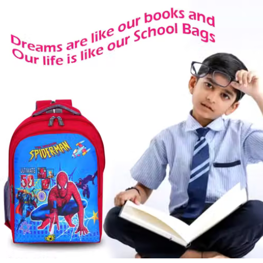 Kids Spider-Man School Backpack with Bottle Pocket – Red & Blue