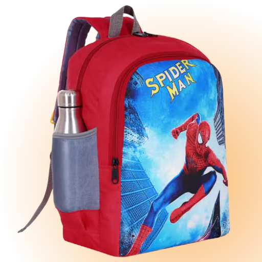 Elite Fashion Kids Spider-Man School Backpack with Free Matching Lunch Bag Combo (Red)