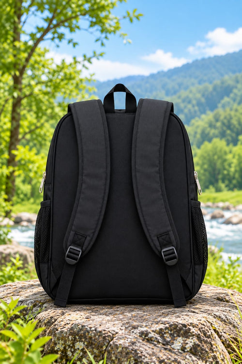 Elite Fashion Black Backpack for Men & Women | Stylish Multi-Compartment School, College & Office Bag