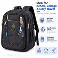 ELITE FASHION Trendy Multi-Pocket Backpack / School & College Bag for Men & Women (Black)