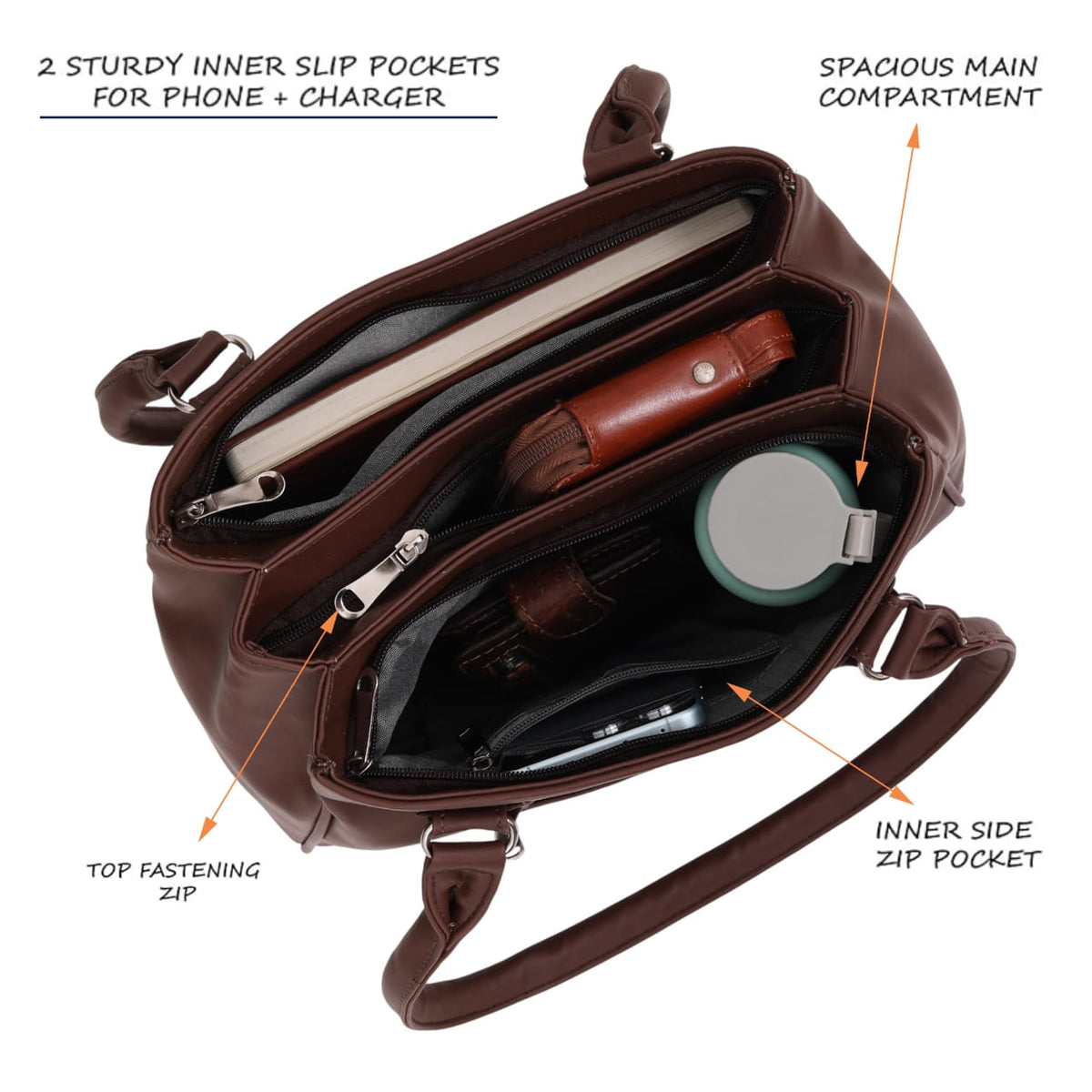 Women’s Brown Stylish Handbag | Elegant Shoulder Bag for Daily Use, Office, Shopping & Casual Wear