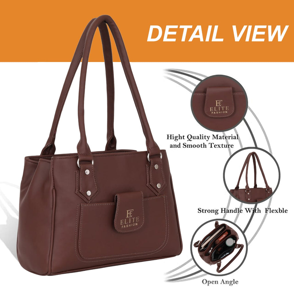 Women’s Brown Stylish Handbag | Elegant Shoulder Bag for Daily Use, Office, Shopping & Casual Wear