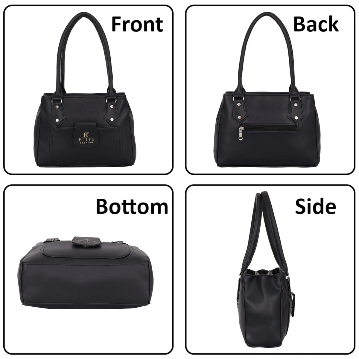 Women’s Black Stylish Handbag | Elegant Shoulder Bag for Daily Use, Office, Shopping & Casual Wear