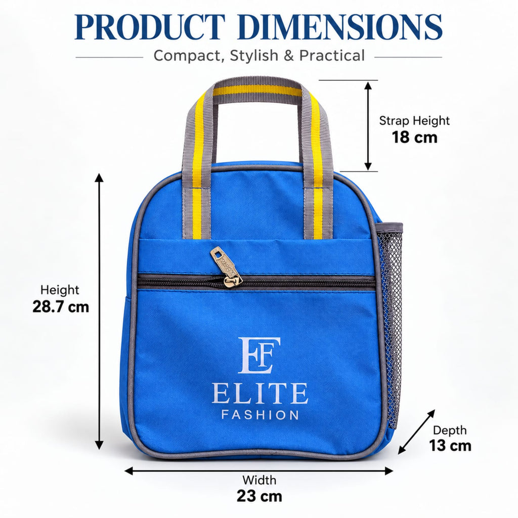 ELITE FASHION Premium Insulated Lunch Tote Bag – 9L Thermal Tiffin Bag for Office & Daily Commute (Royal Blue)